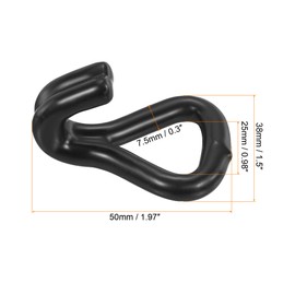 sourcing map Ratchet Double J Strap Hook Load 1763 Lbs for 1" Tie Down Strap Webbing Car Truck Trailer Pack of 2