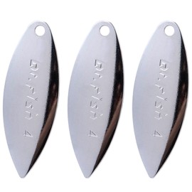 Dr.Fish 30 Pack Fishing Spinner Blades Willow Blade Gold Silver Spinner Lure Making Parts Accessories DIY Spinnerbait Inline Spinner Walleye Rigs Silver #2