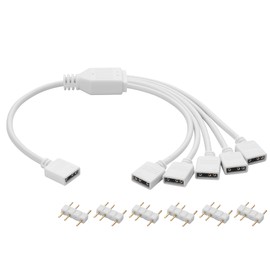 YAODHAOD 12 V 4-polig RGB 5 V 3-polig ARGB Splitter-Kabel & Verlängerungskabel (1-zu-5, ARGB)