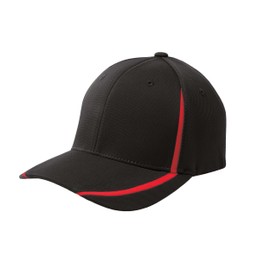 SPORT-TEK Unisex Flexfit Performance Colorblock Cap Black/True Red