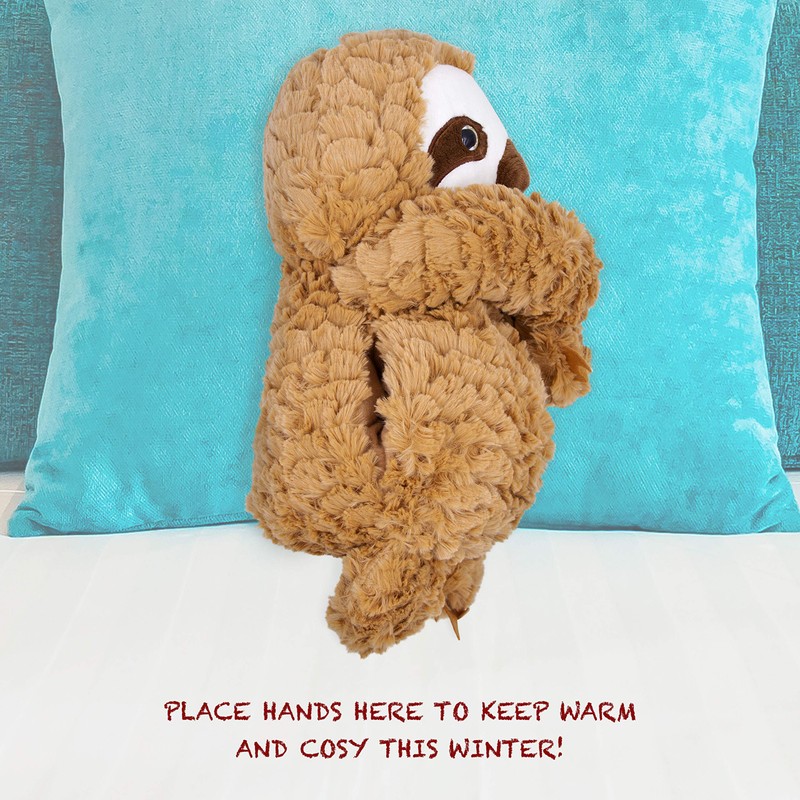 Global Gizmos Brown 46209 Plush Cuddly Toy Handwarmer Sloth