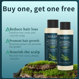 【Buy 1 Get 1 Free】BEKSF Anti-hair loss shampoo oil control anti-dandruff hair care rosemary repair reduce hair loss scalp cleansing conditioner 220ML Korean Haircare Moisture Cleanser Hydrate Moisturizer Moisturizing Hydrating