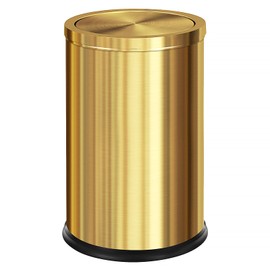 Huaqinglian Brushed Gold Bathroom Trash Can with Swing Lid 4.7Gallon,Stainess Steel Garbage Can Trash Bin Wastebaskets for Kitchen,Office,Bedroom (Gold, 4.7 Gallon)