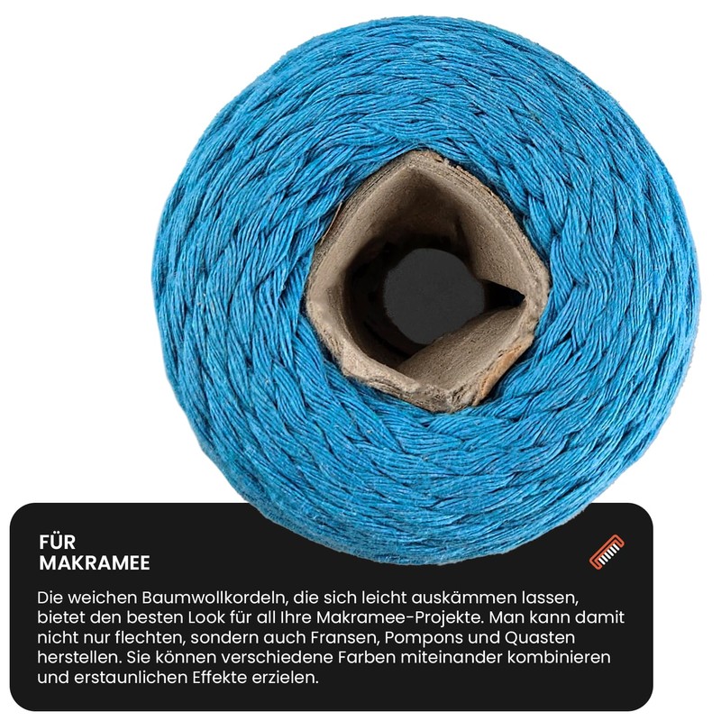 Netuno Sage Green 5mm 100m Macrame Cord, 100% Cotton, Biodegradable,