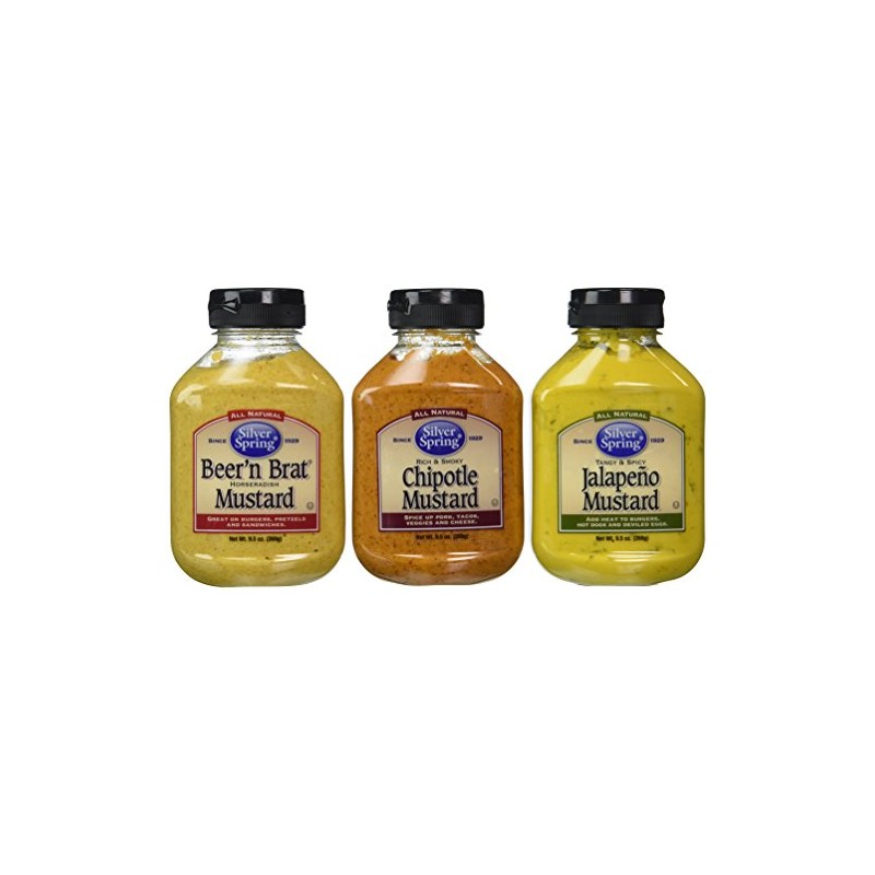 Silver Spring All Natural Mustard 3 Flavor Variety Bundle: (1)