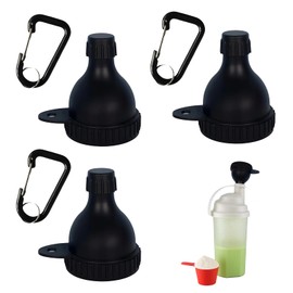 YREYBN Protein Powder Container, 3 Pack Black Protein Powder Storage, Portable Formula Pots for Gym, Travel and Daily Use