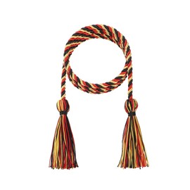 D DODOU - 10 cuerdas de graduación de poliéster trenzadas con borlas de costura para soltero, maestro, médico, 68 pulgadas de largo (negro, rojo y dorado)