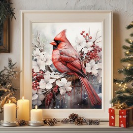 Reivworl Cardinal Paint by Numbers Kit for Adults, Cardinal Paint by Number Kits on Canvas, Acrylic Painting by Numbers for Gifts and Home Decor 16x20 Inch