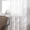 Delien Voile Burnout Curtain with Leaves Pattern, Transparent Curtain with