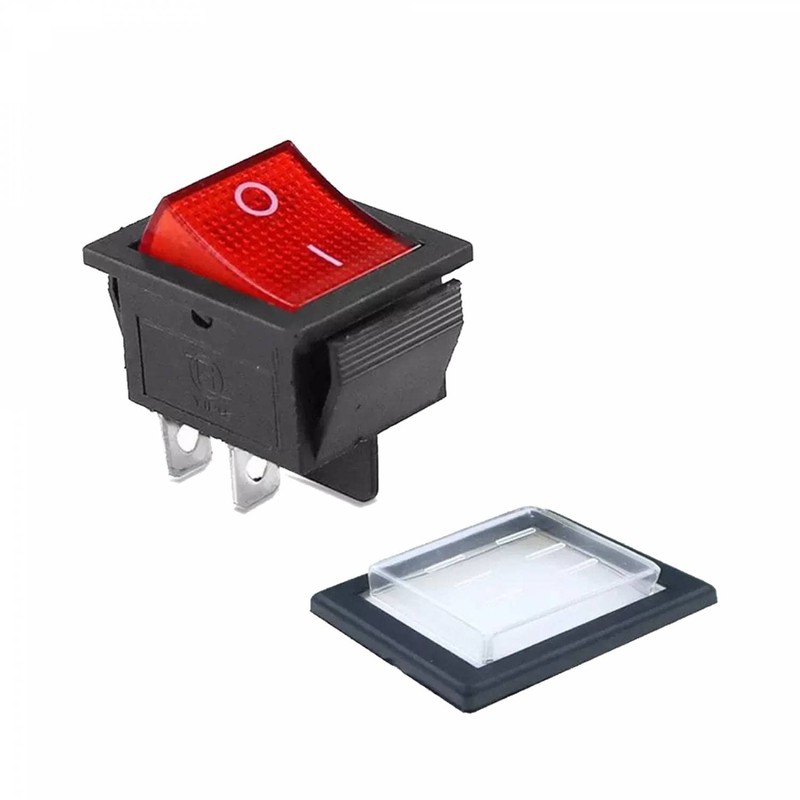 2x Kippschalter Wippschalter 4 polig Rot Schwarz ON/OFF 16A/250V Kunststoff