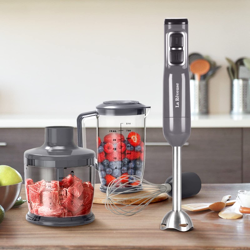 La Reveuse Immersion Blender Handheld, 3 in 1, 300 Watts