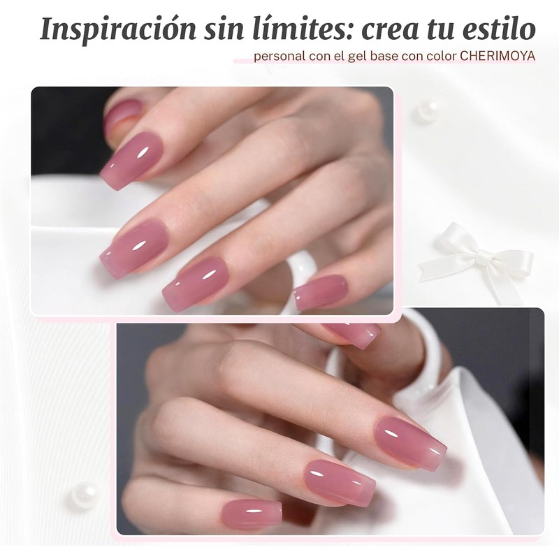 CHERIMOYA Kit de Base Coat Permanente Rubber, Set de 3