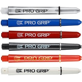 Target Pro Grip Dart Shafts / Dart Stems With Locking Rings - 15 Stems (5 Sets) (Black, Short - 31mm)