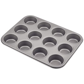 Judge JDAY80 Non-Stick Cupcake & Muffin Tin with 12 Cups, 36cm x 27cm x 3cm, Dishwasher Safe - 5 Year Guarantee