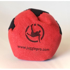 Juggle Pro Hacky Sack Footbag with 2 Panels - Red Turtle Model - Foot Fitting - Made of Ultra Suede (Amara) Plastic Fabric, Filled with EPS Plastic Pallets, Hand Stitched