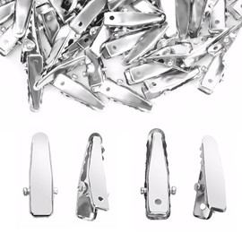120pcs Alligator Clips Small Alligator Clips Silver Crocodile Clip Available for Hair Accessories Diy Supplies Crafts Accessories (1.6in)
