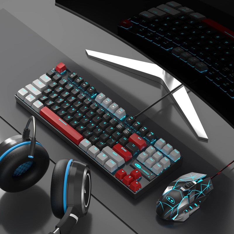 MageGee 75% Mechanical Gaming Keyboard with Red Switch, LED Blue