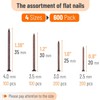 Mr. Pen- Nail Assortment Kit, 600 pcs, 4 Sizes, Bronze,
