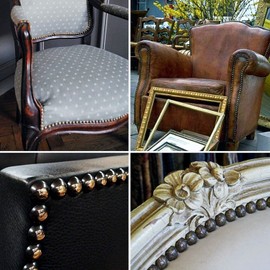 Walfront Pack of 100 Vintage Upholstery Nails, Round Large Headed Bronze Metal Decorative Nails for Tags Furniture Sofa Shoe Door Tack Stud (Smooth 12 x 17 mm Thickened)