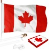 G128 6 Feet Tangle Free Spinning Flagpole (White) Canada Brass