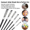 6 Pcs Angular Paint Brushes Set Angled Paintbrushes Long Handle
