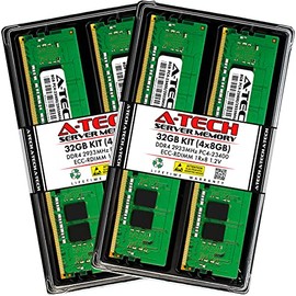 A-Tech 32GB RAM Kit for Lenovo ThinkStation P520 (4 x 8GB) DDR4 2933 MHz PC4-23400 ECC Registered RDIMM 288-Pin 1Rx8 Single Rank Server Memory Upgrade