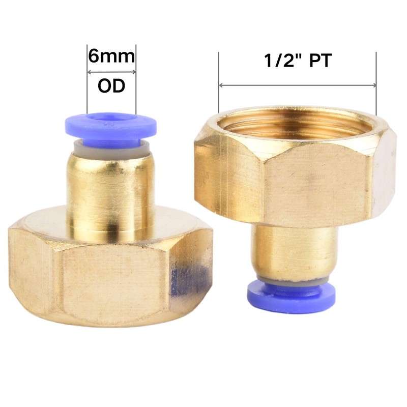 Pack of 4 6 mm Pipe Outer Diameter x 1/2