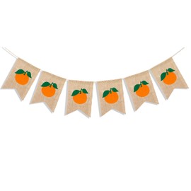 Uniwish Orange Banner for Little Cutie Baby Shower Decorations Garland Orange Clementine Theme Birthday Party Supplies Photo Backdrop