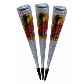 3x GOLECHA Silver Glitter Cone with Shah Rukh Khan Postcard