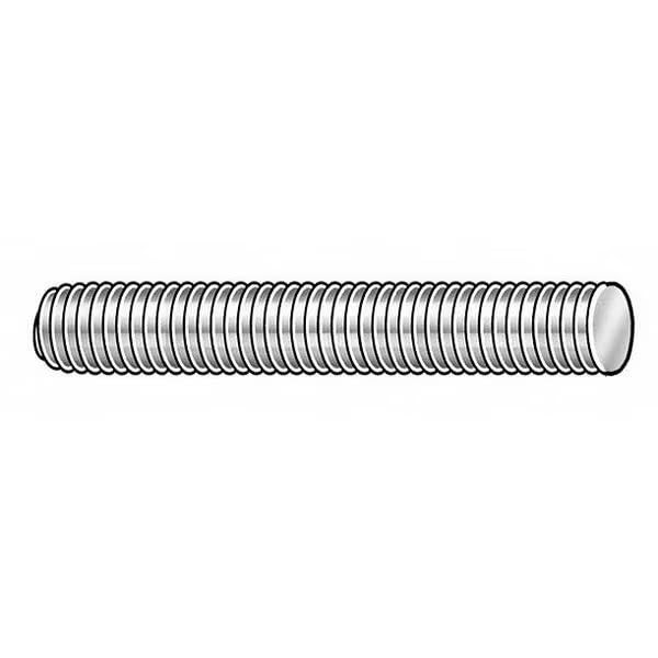 Fully Threaded Rod, 1-1/4"-12, 12 in, Steel, Grade 2, Plain