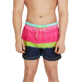 Speedo Men's Swim Trunk Short Length Redondo Striped, Storm Sugar Plum, Small