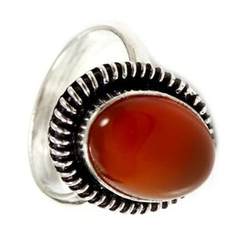 JEWELSTREZORO Karneol Edelstein Bandring Männer & Frauen Bandring Bandring 925 Sterling Silber Bandring Geschenkartikel Handarbeit TSR193E_70 (22.3)