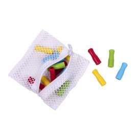 HIC Harold Import Co. Silicone Reusable Straws, Set of 24, Rainbow Tips