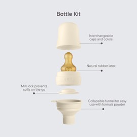 BIBS Bottle Kit - Part of Set. Mix and Match with BIBS Glass Bottles in Different Sizes, Bottle Kit Color - Part of Set, Cloud