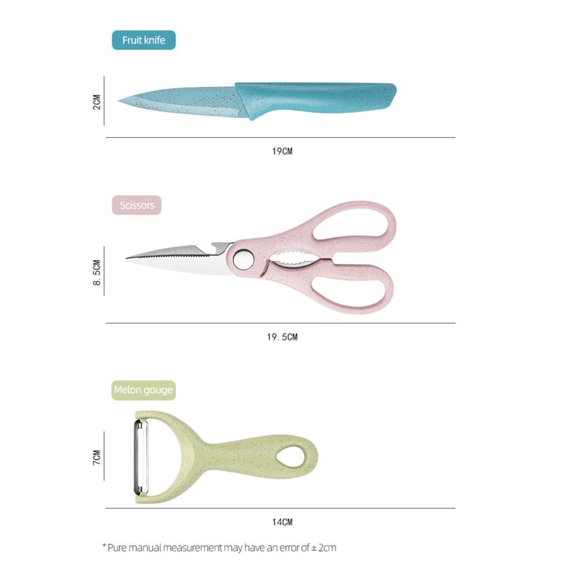 Stainless Steel Kitchen Knife Set with Potato Peeler and Kitchen