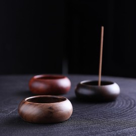 Fujitoya Incense Holder, Wood, Incense Burner, Mini Incense Burner, 4 Holes, Stylish, Incense Plate