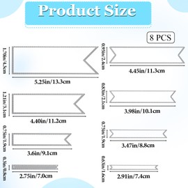 2 Pack Bookmark Cutting Dies, Carbon Steel Embossing Template Metal Hollow Frame Die Cut Shapes Label Tags Card Die Cutting Stencils for Scrapbooking Decorative DIY Paper Crafting Card Making Supplies