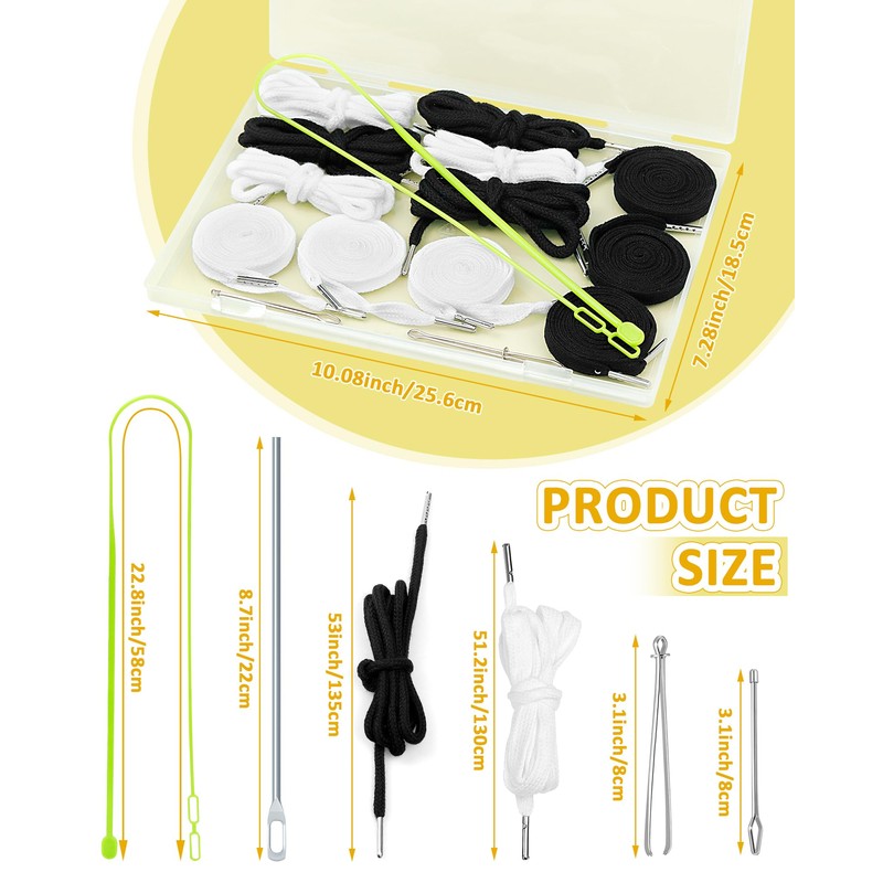 FIVEIZERO 16PCS Drawstring Replacement Kit 12PCS Hoodie Strings (Flat &