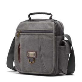 Sunsomen Los hombres bolso bolso bolso bolso bolso de hombro pequeño de lona Crossbody bolso de mensajero dicho bolso de viaje bolsa de trabajo para hombre, Gris, Talla unica
