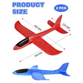 TPZORJX Styropor Flugzeuge für Kinder 2 Stück, Styroporflieger Kinder, Flugzeug Spielzeug, Planes Airplane Spielzeug, Wurfgleiter, Flieger Styropor Groß, Kindertagsgeschenke, Geburtstagsgeschenke