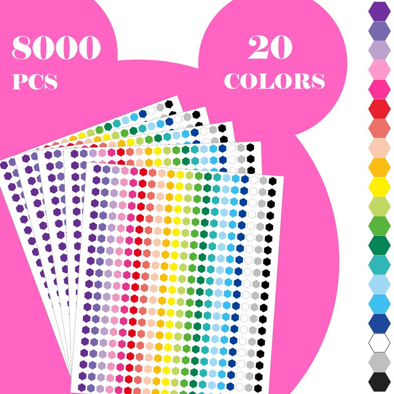 8000 PCS Small Dot Stickers 0.8 cm Shaped Sticky Dots