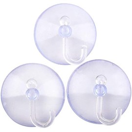 Zhuluck 3Pcs Transparent Bathroom Kitchen Clear Reusable Plastic Suction Cup Wall Hooks Hangers Vacuum Seamless Sucker Hook Attractive and Professional Utility Hooks Home Storage Hooks