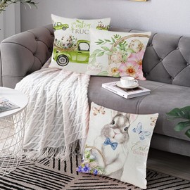 AOLDHYY Guhoo Valentine's Day Throw Pillow Covers Valentine Day Pillow Cases Heart Pillow Covers 18 x 18 Inch Decorative Cushion Cover Pillowcase for Living Room Couch Sofa Bed