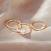 Degolso 3Pcs 14K Gold Plated Stackable Rings for Women Non