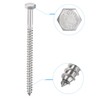 sourcing map Hex Lag Screws, M6 x 100mm 304 Stainless