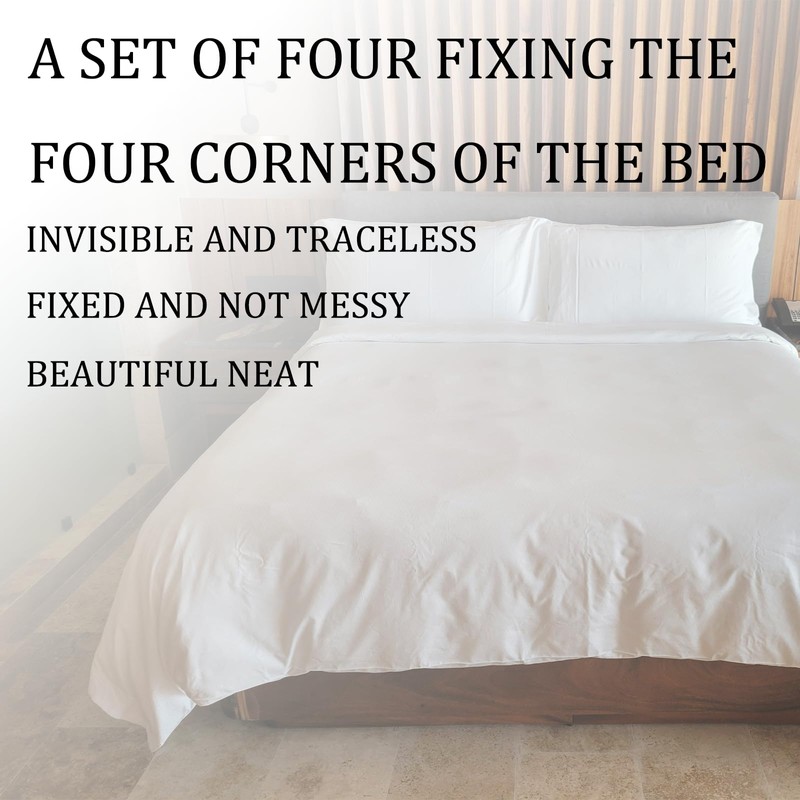 JiaYouLC 4PCS Heavy Duty Bed Sheet Holders with Lock Strips