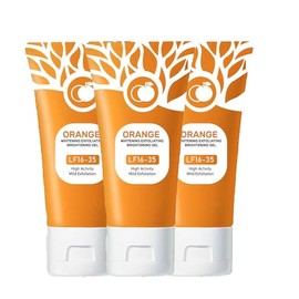 Gel de exfoliación naranja, limpieza profunda LF16-35, exfoliador facial hidratante para todos los tipos de piel (3PC)                                