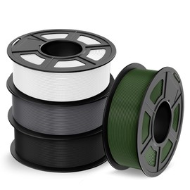 TECBEARS High Speed PLA Plus Filament 1.75mm, High Toughness 3D Printer Filament, High Flowable Rapid PLA+ for Fast Printing up to 600mm/s, 4 Pack 1kg Spool, Black+White+Grey+Olive Green