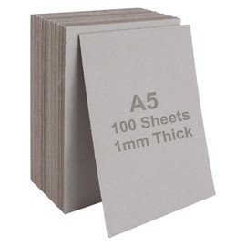 SHUESS A5 Greyboard 100 Sheets - 1000 Micron A5 (21 X 14.8 cm) Mount Board - Double-Side Grey Board - Thick Cardboard for Model Making, Thick 1 MM