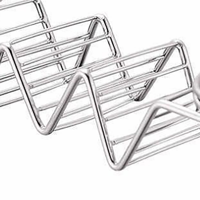 Taco Stand Stainless Steel 3 Grid V Shaped Glossy Taco